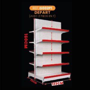 Gondole DOUBLE FACE Basse - H:160cm - BLANC - DÉPART