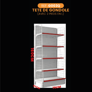 Tête de Gondole Demi-Niveau - BLANC - H:160cm - Grille Treillis