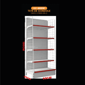 Tête de Gondole Standard - BLANC - H:190cm - Grille Treillis