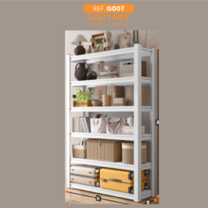 Étagère de Rangement SOLITAIRE - BLANC - 5 Niveaux - 183cm